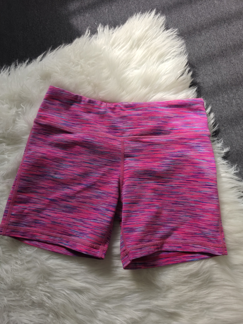 Women’s Pink Space-Dye Bike Shorts - High-Waist Activefit